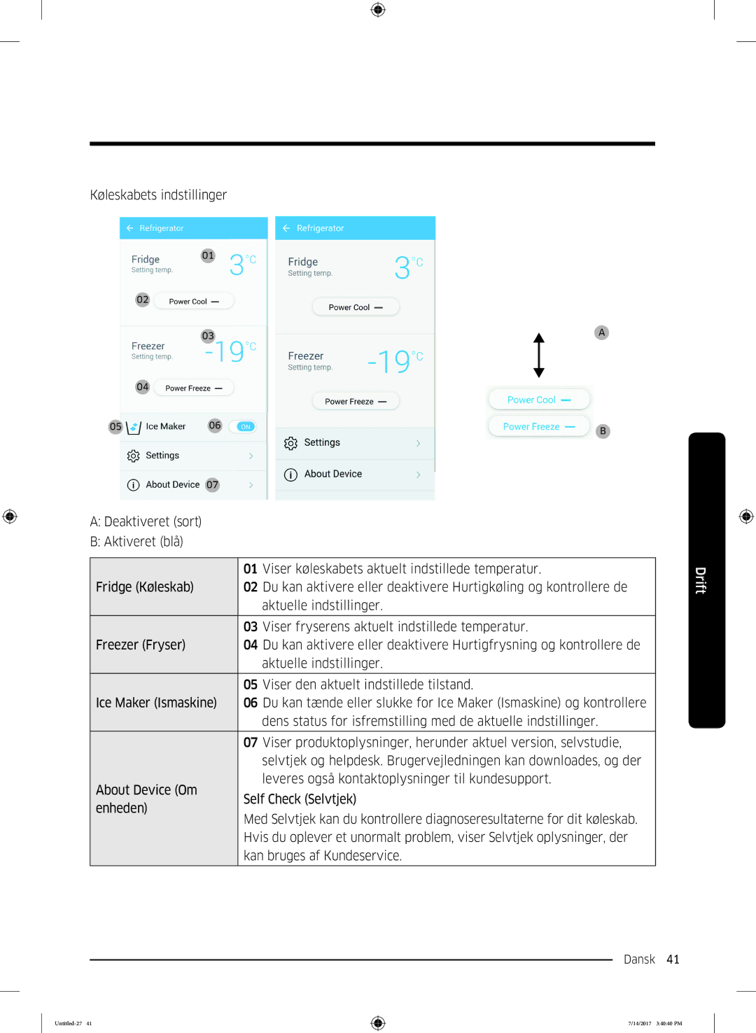 Samsung RH58K6697SL/EE manual Dansk 41  